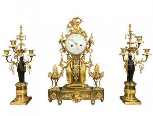 Garniture aux cariatides étrusques, Paris époque Révolutionnaire vers 1793