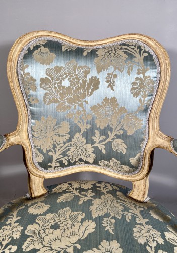 Sièges Fauteuil & Bergère - Paire de fauteuils à coiffer pour les Menus plaisirs du roi, N.Blanchard vers 1770