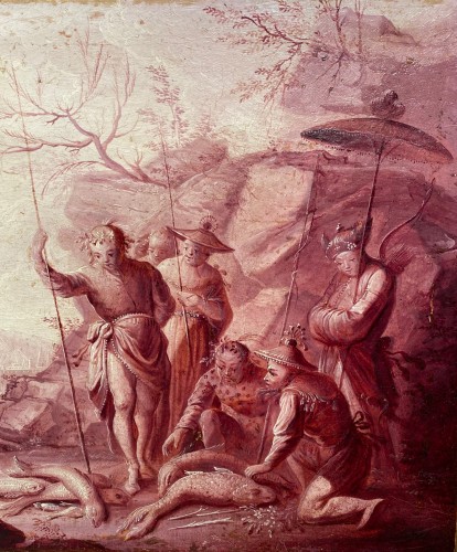 Tableaux et dessins Tableaux XVIIIe siècle - Les pêcheurs chinois, attribué à Vigoureux Duplessis 18e siècle