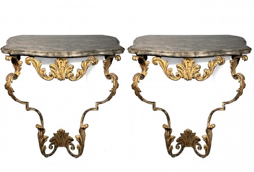 Pair of wrought iron consoles, Provence Régence périod
