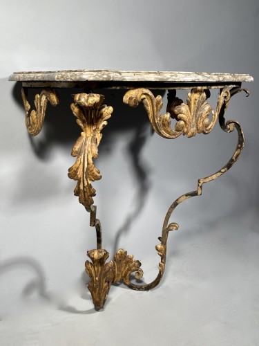 18th century - Pair of wrought iron consoles, Provence Régence périod