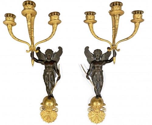 Pair of wall lights for children, Paris Empire period