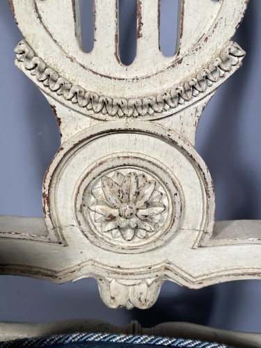 Pair of Montgolgière armchairs by JB Lelarge circa 1775 - Seating Style Louis XVI