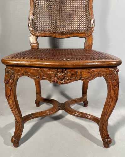 18th century - Chairs with exploded pomegranate by JB Cresson circa 1740