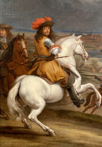 Louis XIV devant Courtrai, Atelier Van der Meulen vers 1667 - Tableaux et dessins Style Louis XIV