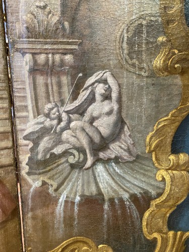 Louis XV - Paravent à décor panoramique par Jacques de Lajoüe vers 1740