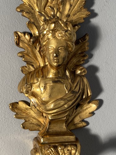 Luminaires Appliques - Paire d’appliques aux bustes d’empereurs, Paris époque Louis XIV