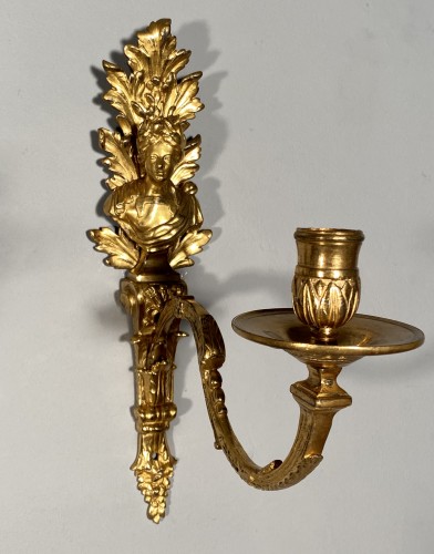 Louis XIV - Paire d’appliques aux bustes d’empereurs, Paris époque Louis XIV