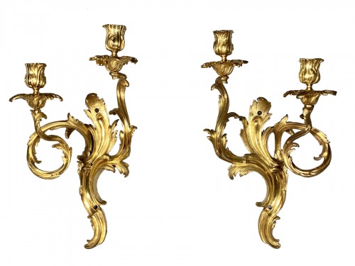 Pair of crowned C sconces circa 1750