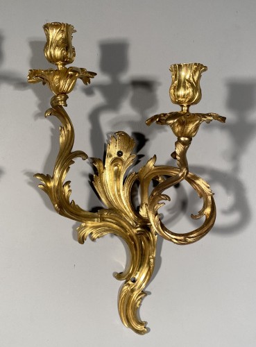 Lighting  - Pair of crowned C sconces circa 1750