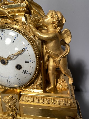 Horlogerie Pendule - Pendule la pleureuse d’oiseau par Vion et Sotiau vers 1785