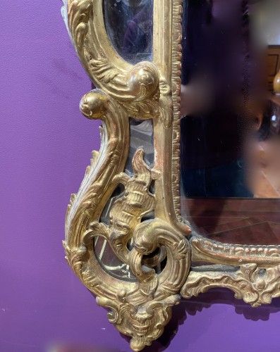 Mirrors, Trumeau  - Mirror in gilded wood, Aix en Provence, Louis XV period circa 1750