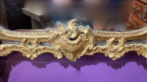 XVIIIe siècle - Miroir en bois doré, Aix en Provence époque Louis XV vers 1750