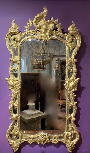 Miroir en bois doré, Aix en Provence époque Louis XV vers 1750 - Louis XV