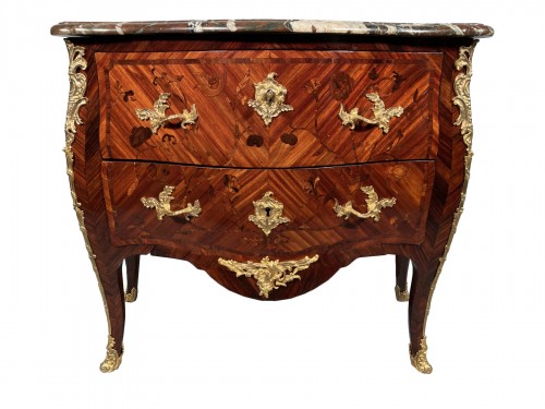 Commode in marquetry, stamped Migeon, Paris circa 1750