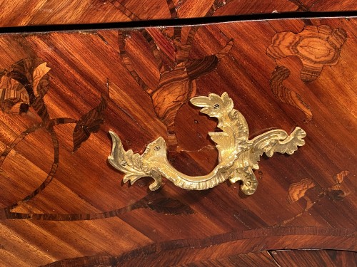 Commode en marqueterie, estampillée Migeon, Paris vers 1750 - Louis XV