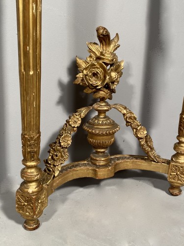 Antiquités - Pair of gilt wood consoles, Paris Louis XVI period circa 1780