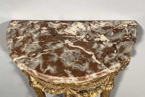 Antiquités - Paire de consoles en bois doré, Paris époque Louis XVI vers 1780