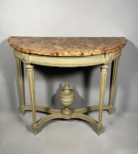 Console in green lacquered oak, Paris, Louis XVI period - 