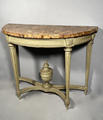 Console in green lacquered oak, Paris, Louis XVI period - Louis XVI