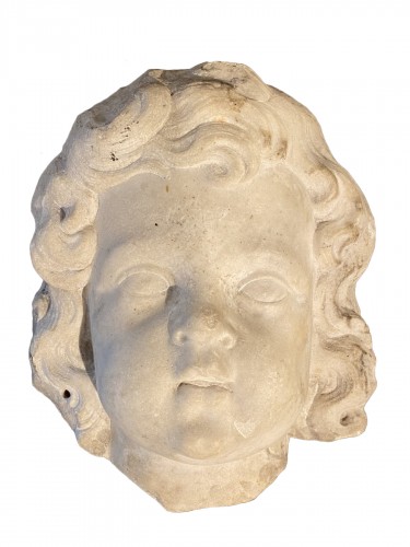 Marble child's head, France 17th century