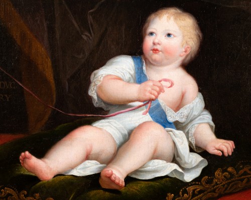 Portrait of the Duke of Berry as a child, P. Mignard&#039;s workshop circa 1687- - Paintings & Drawings Style Louis XIV