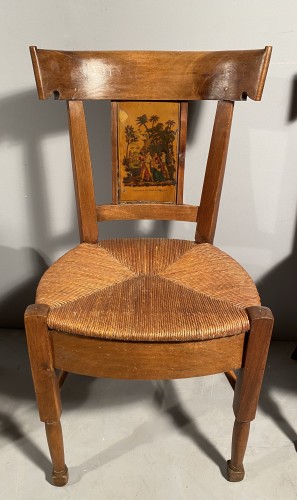 Series of twelve Paul and Virginie chairs, Provence 19th century - Seating Style Empire