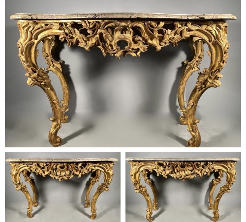 Series of three consoles and three overmantels, Provence around 1750