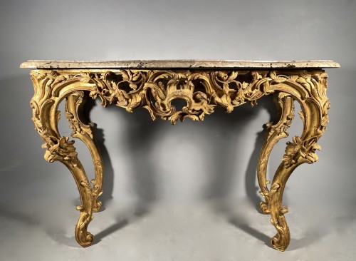 Louis XV - Series of three consoles and three overmantels, Provence around 1750