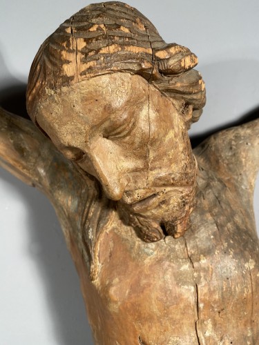 Christ en bois de tilleul, Pays germaniques vers 1500 - Sculpture Style Renaissance