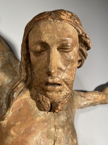 Antiquités - Christ en bois de tilleul, Pays germaniques vers 1500