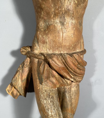 Antiquités - Christ en bois de tilleul, Pays germaniques vers 1500