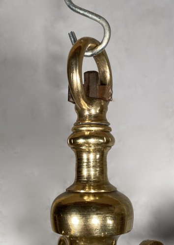 Petit lustre à dix lumières, Hollande 17e siècle - Luminaires Style Louis XIII