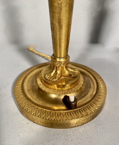 Pair of candlesticks mounted as a lamp, circa 1810 - 