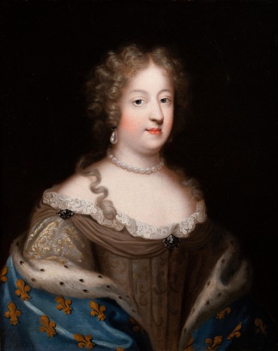 Portrait de la reine Marie Thérèse d’Autriche attribué aux Beaubrun - Tableaux et dessins Style Louis XIV