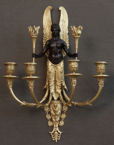 Pair Of Empire Period Sconces - Lighting Style Empire