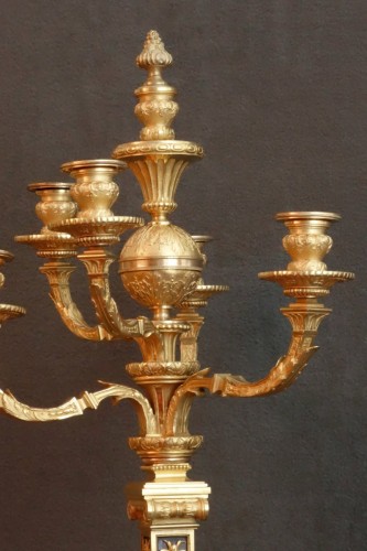 Antiquités - Pendule et ses candélabres de Raingo XIXe