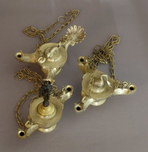 Large « Grand Tour » Oil Lamps Foot XIXth - 