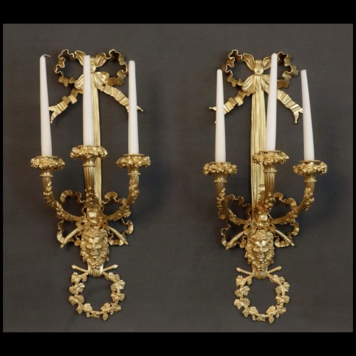 Lighting  - Pair Of Large Sconces Louis XVI XIXth