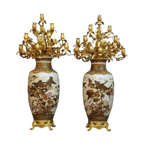 Pair Of Important Candelabras Mounted On XIXth Vases