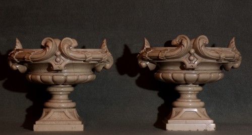Pair Of Botticino Marble Basins From The Grand Tour XIXth - Decorative Objects Style 
