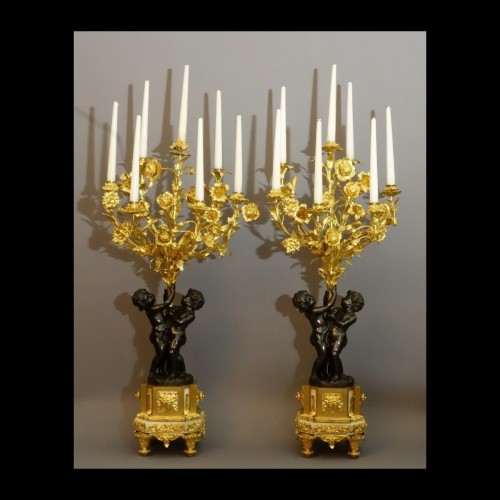  - Paire d'importants candélabres XIXe