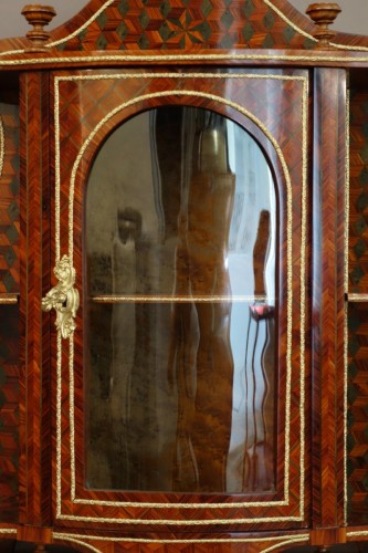 Furniture  - Small Display cabinet With Marquetry - Maison Alphonse Giroux 19th century