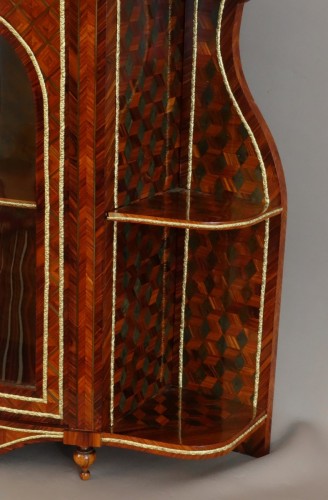 Napoléon III - Small Display cabinet With Marquetry - Maison Alphonse Giroux 19th century