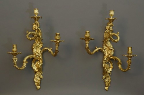 Pair Of Large Wall Lights Regence Period  - Lighting Style French Regence