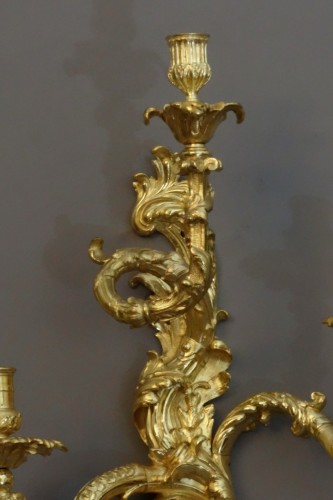 Paire de grandes appliques époque Régence - Antiquités Garnier