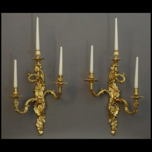 French Regence - Pair Of Large Wall Lights Regence Period 