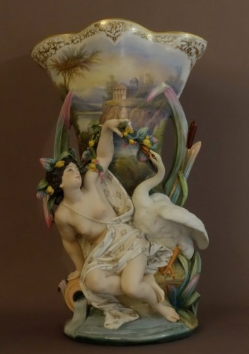 Porcelain & Faience  -   Pair Of Larges Vases Showing Allegory Of Sources
