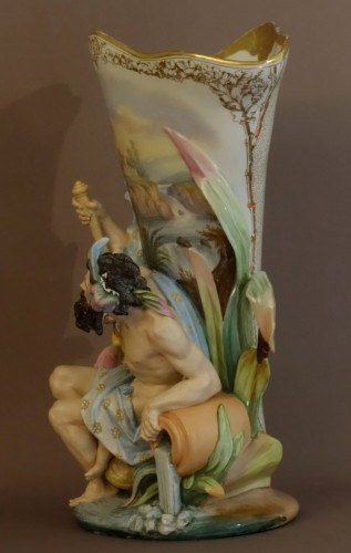 19th century -   Pair Of Larges Vases Showing Allegory Of Sources