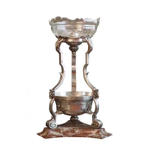 Fontaine de table en bronze argenté XIXe